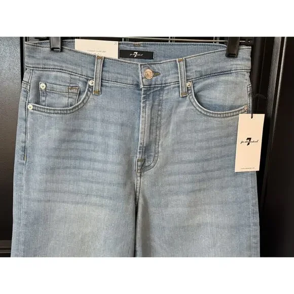7 For All Mankind Alexa Cropped Trouser Wide Leg Jeans Women's Size 27 - Picture 3 of 9